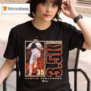 Justin Verlander San Francisco Giants Career Strikeouts T Shirt