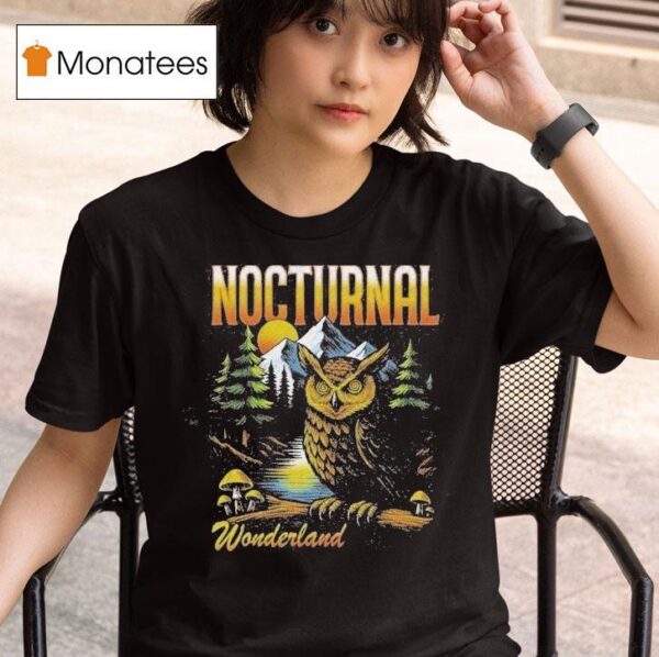 Nocturnal Wonderland Watcher Owl T Shirt