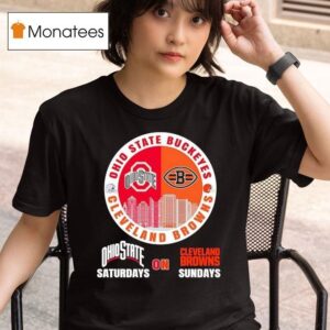 Ohio State Buckeyes On Saturdays And Cleveland Browns On Sundays Circle Logo T Shirt