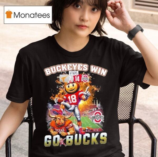 Ohio State Buckeyes Win Stomp Texas Longhorns Go Bucks Mascots T Shirt