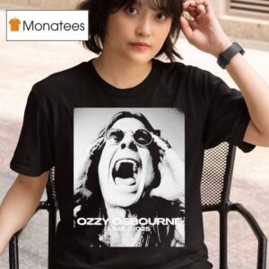 Ozzy Osbourne Screaming Portrait Black And White T Shirt