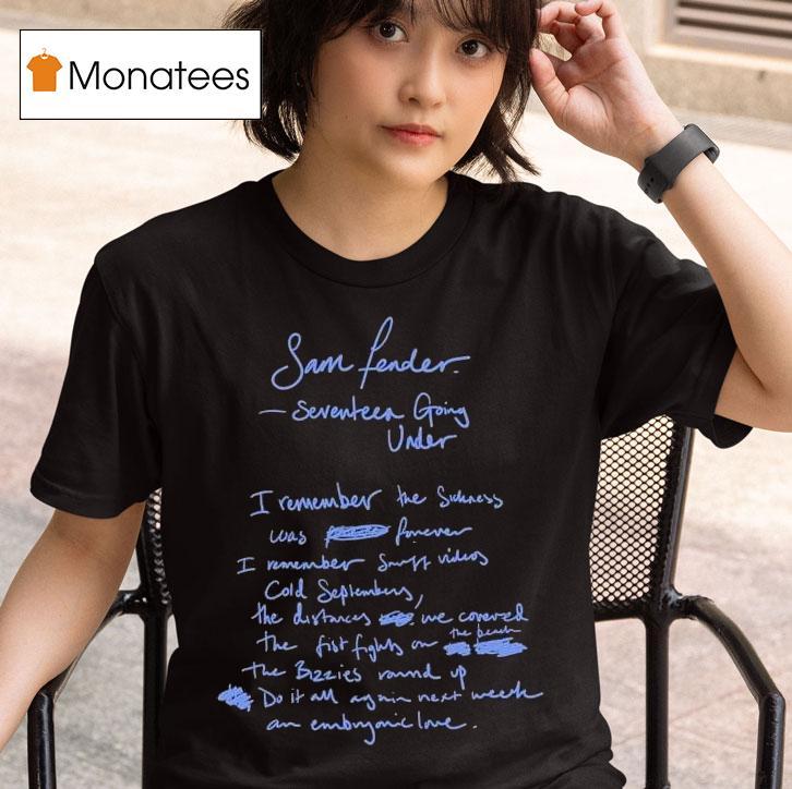  Sam Fender Guitar Sevenn Going Under Lyric T Shirt