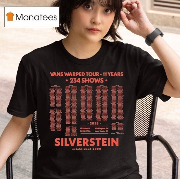 Silverstein Vans Tour Years Shows Warped Ii Years T Shirt