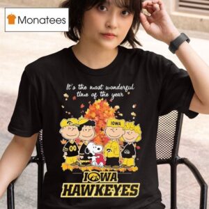 Snoopy And Friends The Peanuts Iowa Hawkeyes It S The Most Wonderful Time Of The Year T Shirt