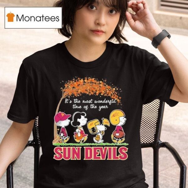 Snoopy The Peanuts Arizona State Sun Devils It S The Most Wonderful Time Of The Year T Shirt