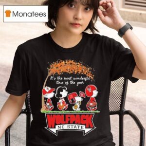 Snoopy The Peanuts Nc State Wolfpack It S The Most Wonderful Time Of The Year T Shirt