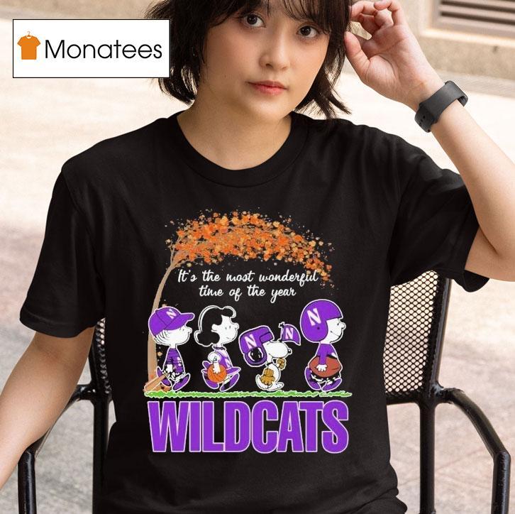  Snoopy The Peanuts Northwestern Wildcats It S The Most Wonderful Time Of The Year T Shirt