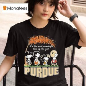 Snoopy The Peanuts Purdue Boilermakers It S The Most Wonderful Time Of The Year T Shirt