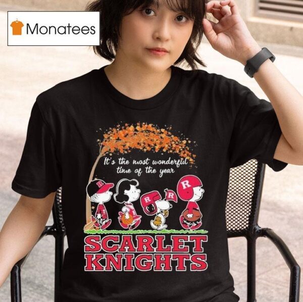Snoopy The Peanuts Rutgers Scarlet Knights It S The Most Wonderful Time Of The Year T Shirt
