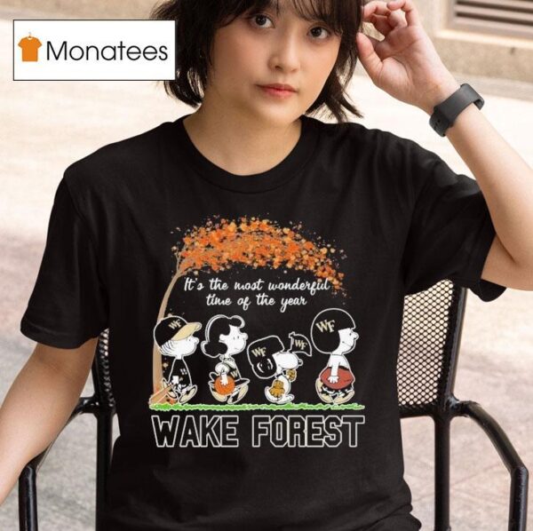 Snoopy The Peanuts Wake Forest Demon Deacons It S The Most Wonderful Time Of The Year T Shirt