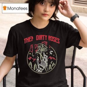 Them Dirty Roses Hands Skeleton Neon T Shirt