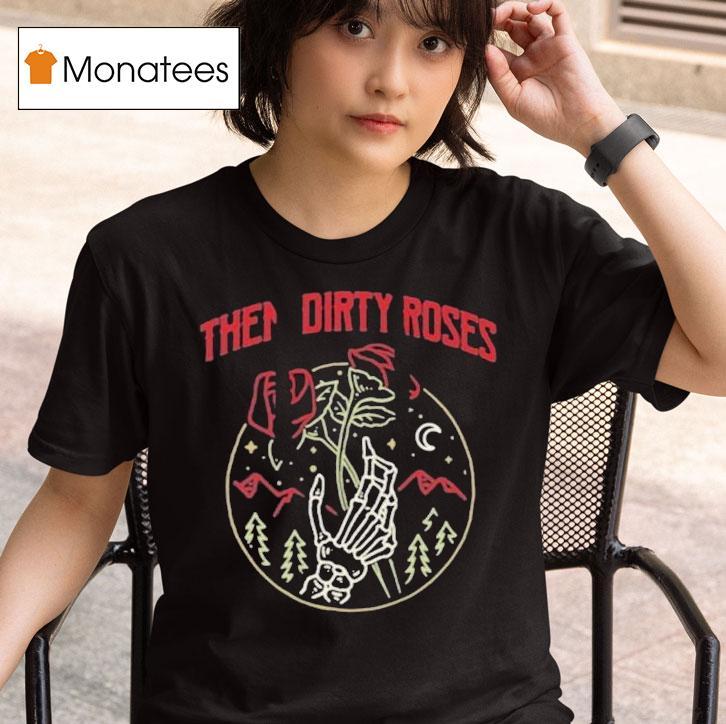  Them Dirty Roses Hands Skeleton Neon T Shirt