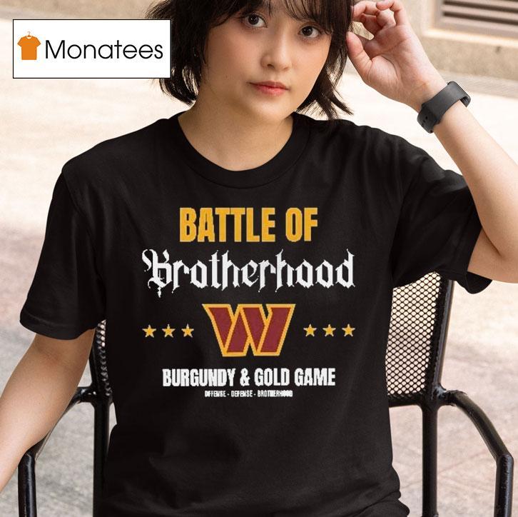  Washington Commanders Battle Of Brotherhood Burgundy Gold Game T Shirt