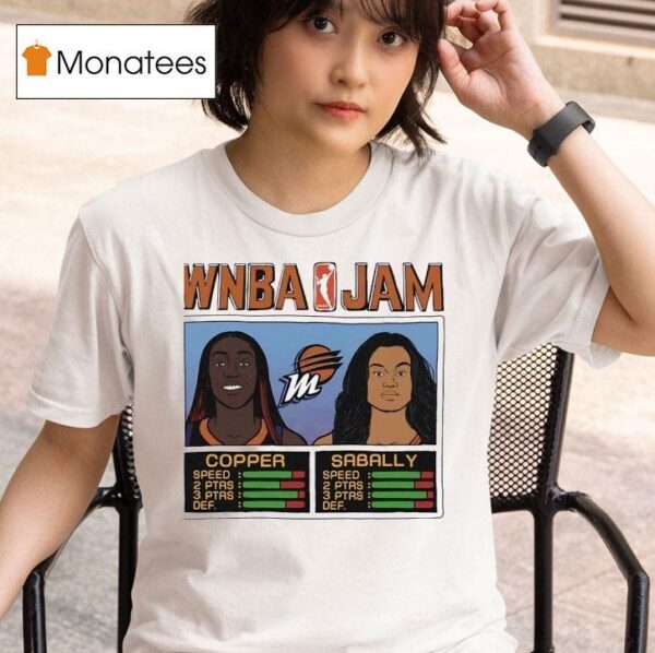 Wnba Jam Kahleah Copper And Satou Sabally Phoenix Mercury Basketball T Shirt