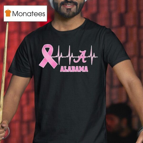 Alabama Heartbeat Pink Ribbon Breast Cancer T Shirt