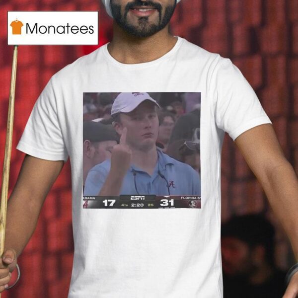 Angry Alabama Fan Middle Finger T Shirt