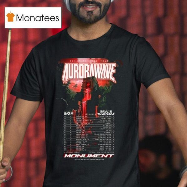 Aurorawave Monument Album Release Tour Dates T Shirt