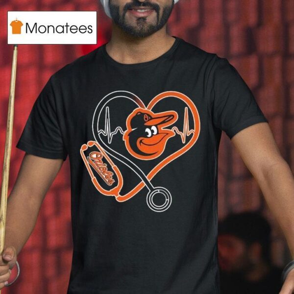 Baltimore Orioles Caring Hearts Nurse T Shirt
