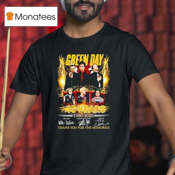 Green Day Anniversary Years Thank You For The Memories Signatures T Shirt