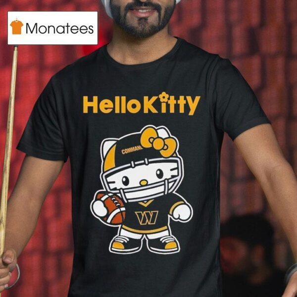 Hello Kitty X Washington Commanders Cat Nfl Fan T Shirt