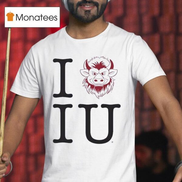 Indiana Hoosiers I Heart Iu Bison T Shirt