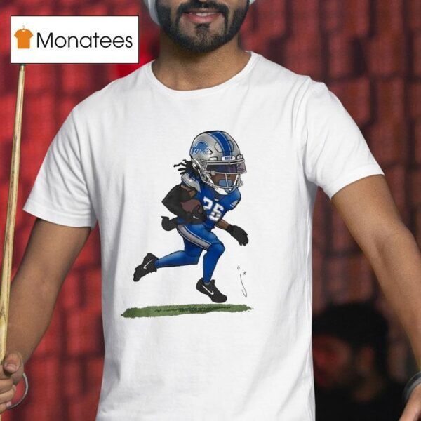 Jahmyr Gibbs Detroit Lions Fooyball Cartoon T Shirt