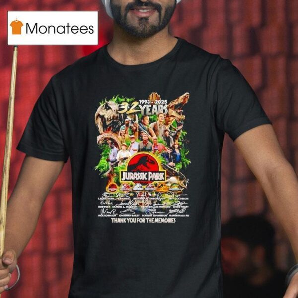 Jurassic Park Years Thank You For The Memories Signatures T Shirt