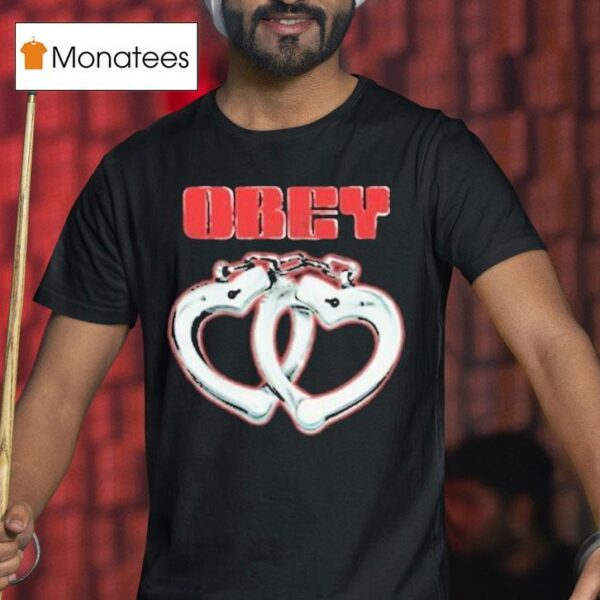 Obey Cuffs Hearts T Shirt
