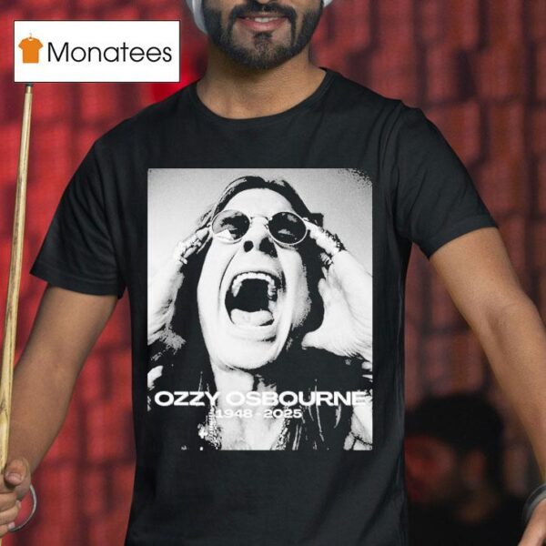 Ozzy Osbourne Screaming Portrait Black And White T Shirt