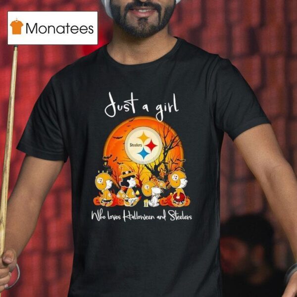 Peanuts Just A Girl Who Loves Halloween And Pittsburgh Slers T Shirt