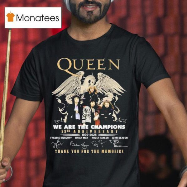Queen We Are The Champions Th Anniversary Thank You For The Memories Signatures T Shirt