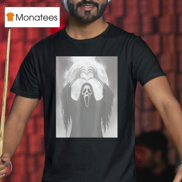 Scary Face Horror Halloween Ghost Heart Hands T Shirt