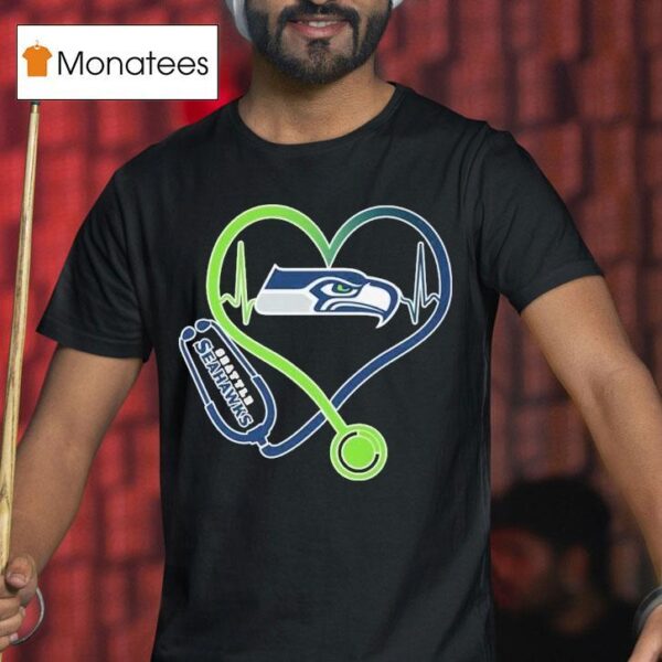 Seattle Seahawks Nurse Heartbeat Stethoscope T Shirt