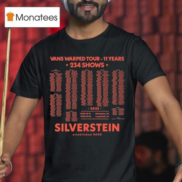 Silverstein Vans Tour Years Shows Warped Ii Years T Shirt