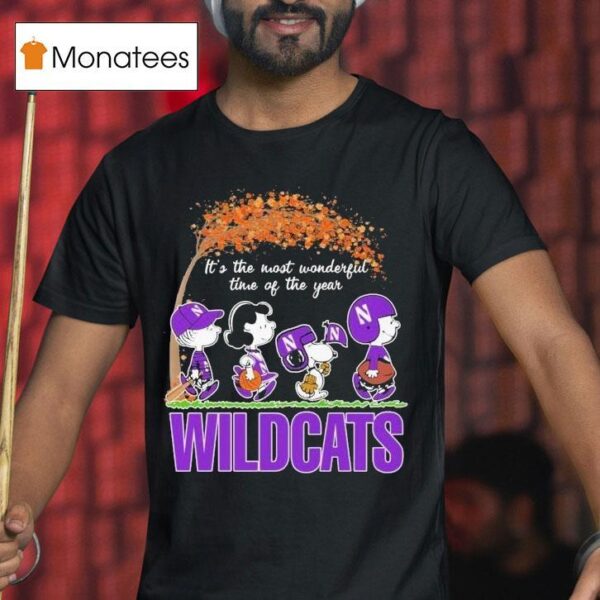 Snoopy The Peanuts Northwestern Wildcats It S The Most Wonderful Time Of The Year T Shirt