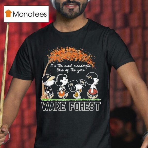Snoopy The Peanuts Wake Forest Demon Deacons It S The Most Wonderful Time Of The Year T Shirt