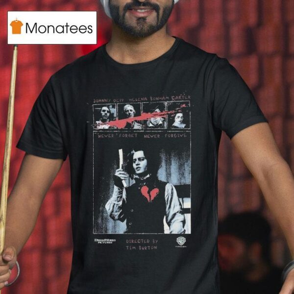 Sweeney Todd Dream Works Pictures Johnny Depp Helena Bonham Carter Never Forget Never Forgive T Shirt