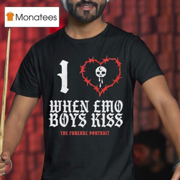 The Funeral Portrait I Love Emo Boys Boys Kiss Red Heart Chains S T Shirt