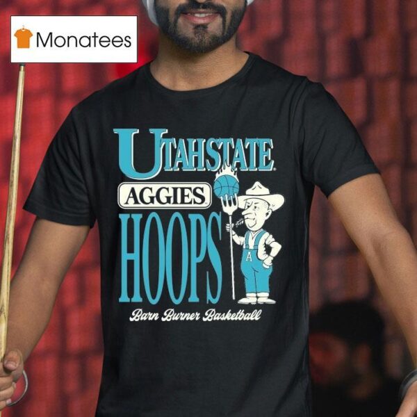 Utah State Aggies Barn Burner Farmer Hoops T Shirt