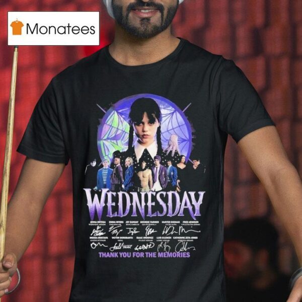 Wednesday Thank You For The Memories Signatures T Shirt