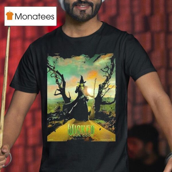 Wicked For Good Movie Featuring Cynthia Erivo As Elphaba On November Dark Fantasy Witch T Shirt