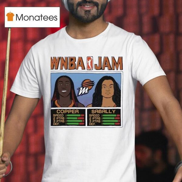 Wnba Jam Kahleah Copper And Satou Sabally Phoenix Mercury Basketball T Shirt