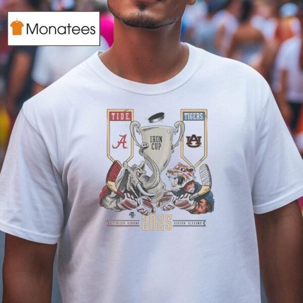 Alabama Crimson Tide Vs Auburn Tigers Iron Cup Hockey T Shirt