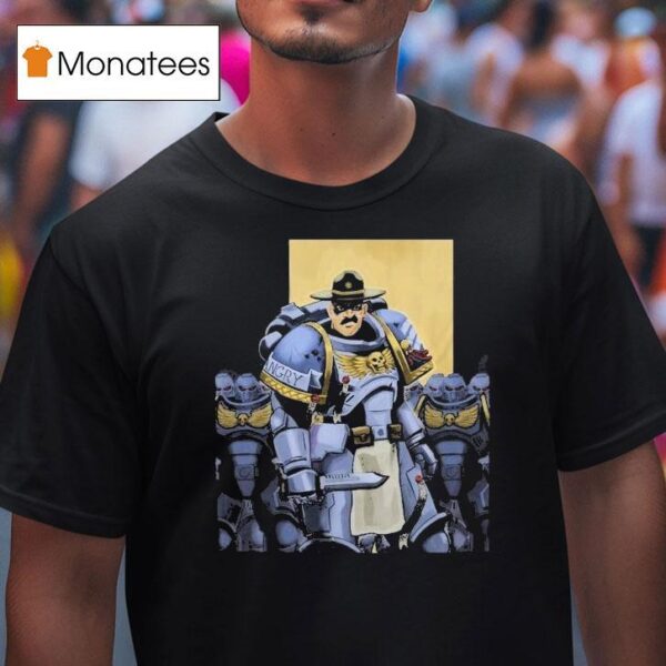 Angry Cops Drill Marine T Shirt