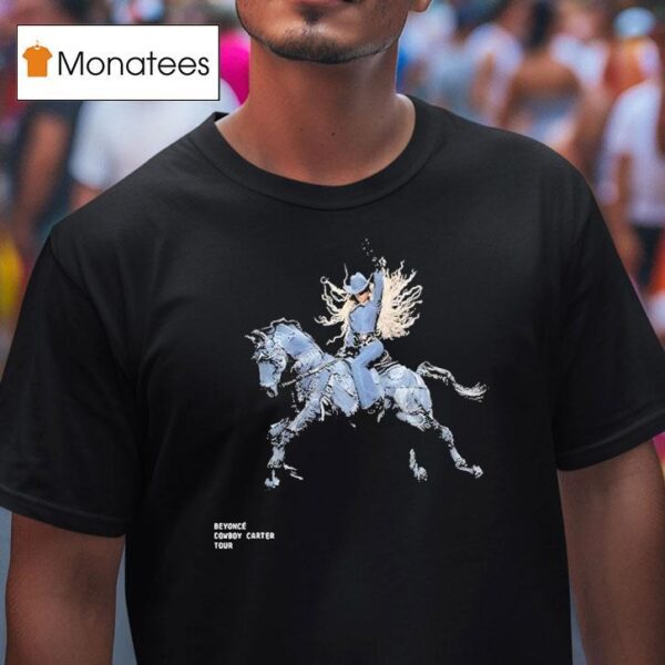 Beyonce Cowboy Carter Tour Denim Horse T Shirt