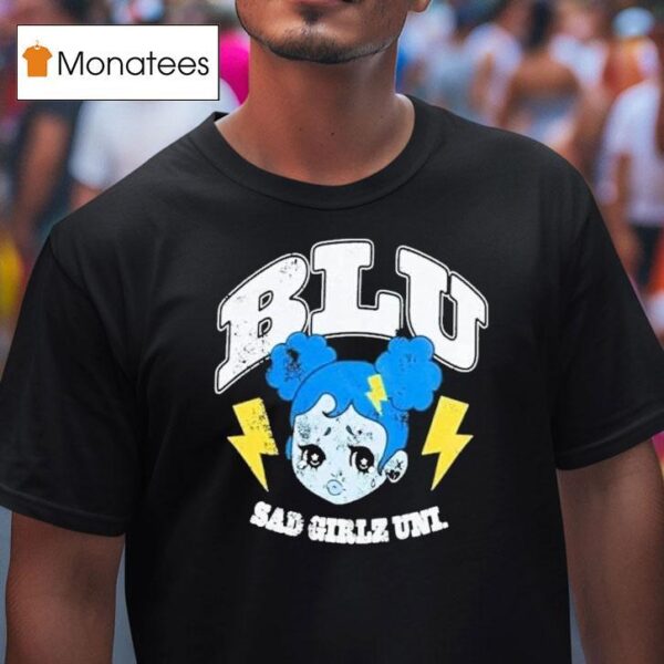 Blu Sad Girlz Uni Boyfriend T Shirt