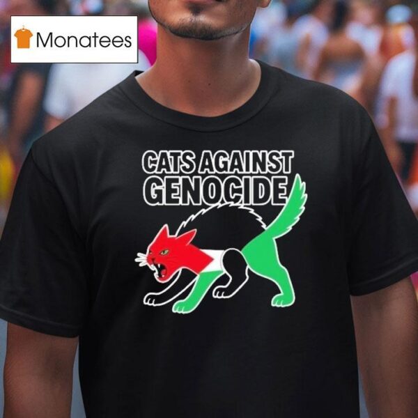 Cats Against Genocide Palestine T Shirt