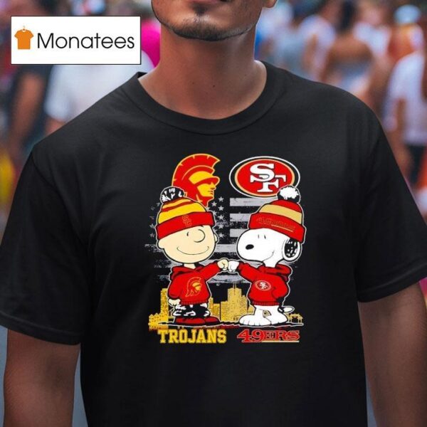 Charlie Brown San Francisco Ers Vs Snoopy Usc Trojans City Skyline T Shirt