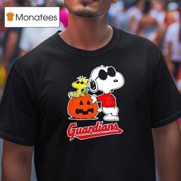Cleveland Guardians Snoopy Woodstock Pumpkin Halloween T Shirt