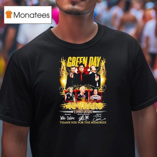 Green Day Anniversary Years Thank You For The Memories Signatures T Shirt